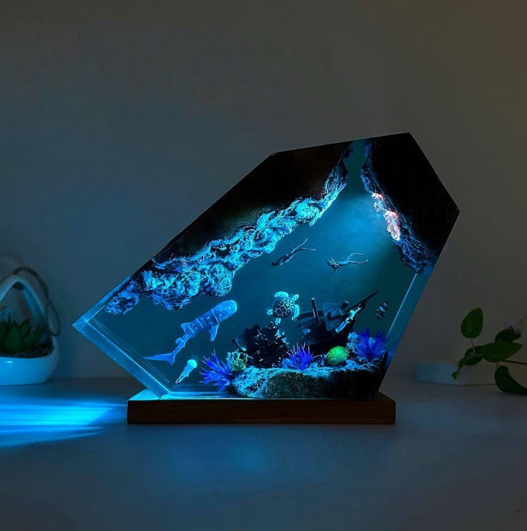 Submarine Resin Diving Creative Small Night Lamp - globaltradeleader