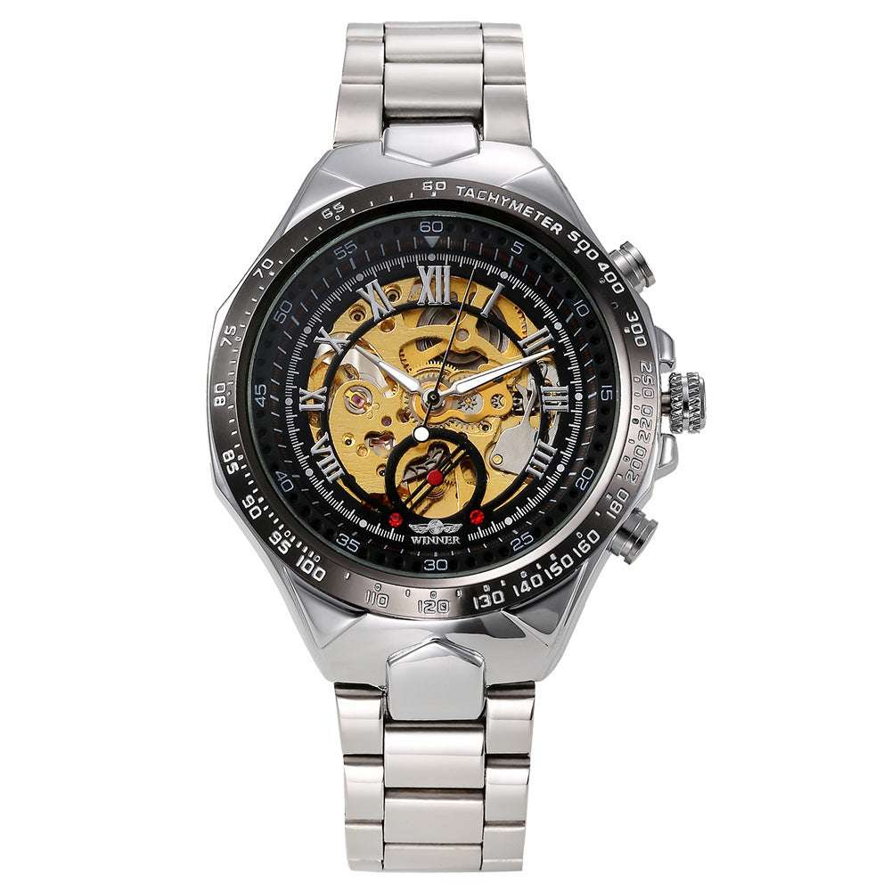 Men's Personality All-steel Hollow Automatic Mechanical Watch - globaltradeleader
