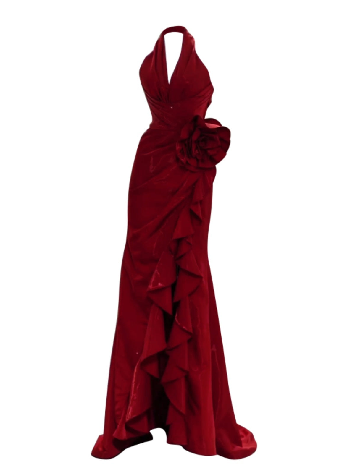 Socialite Style Wine Red Elegant Halter Bride Wedding Toast Dress - globaltradeleader
