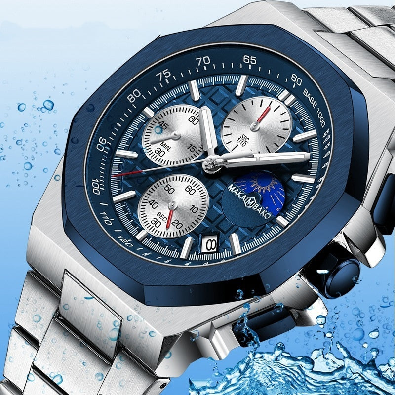 Sun Moon Star Multi-function Waterproof Watch Men - globaltradeleader