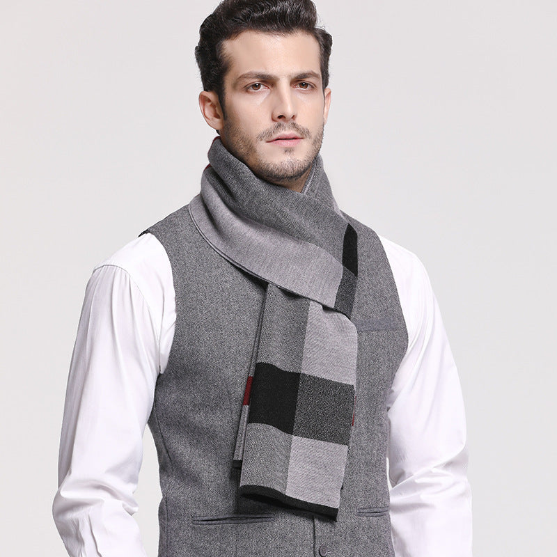 Men's Wool Knitted Scarf British Style