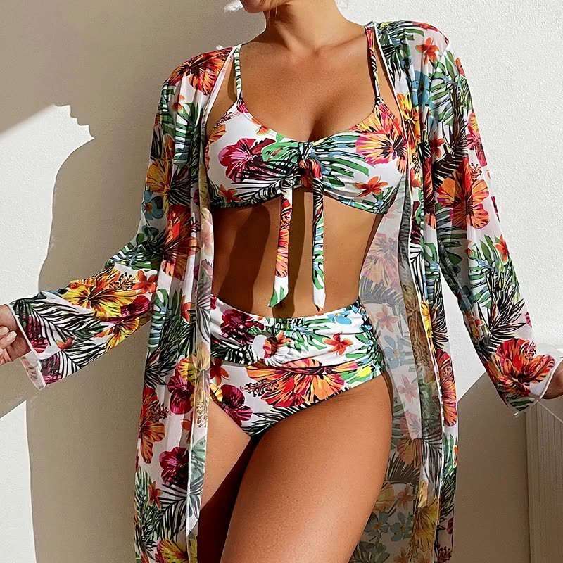 Women's Long Blouse Split Bikini Plus Size Suit - globaltradeleader