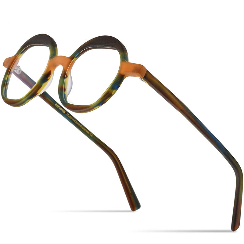 Color Blocking Plate Eyeglass Frame