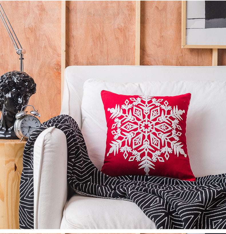 Christmas Pillowcase Towel Embroidery Cushion Cover Decoration