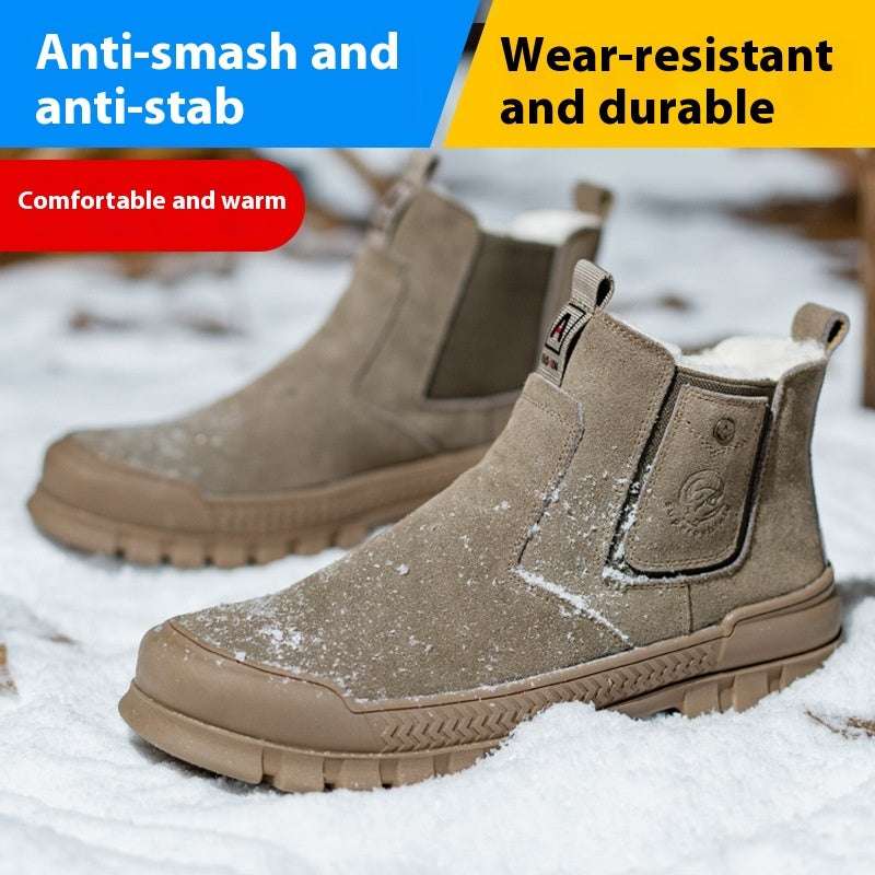 Anti-smashing And Anti-penetration Winter Thickened Work Shoes Men - globaltradeleader