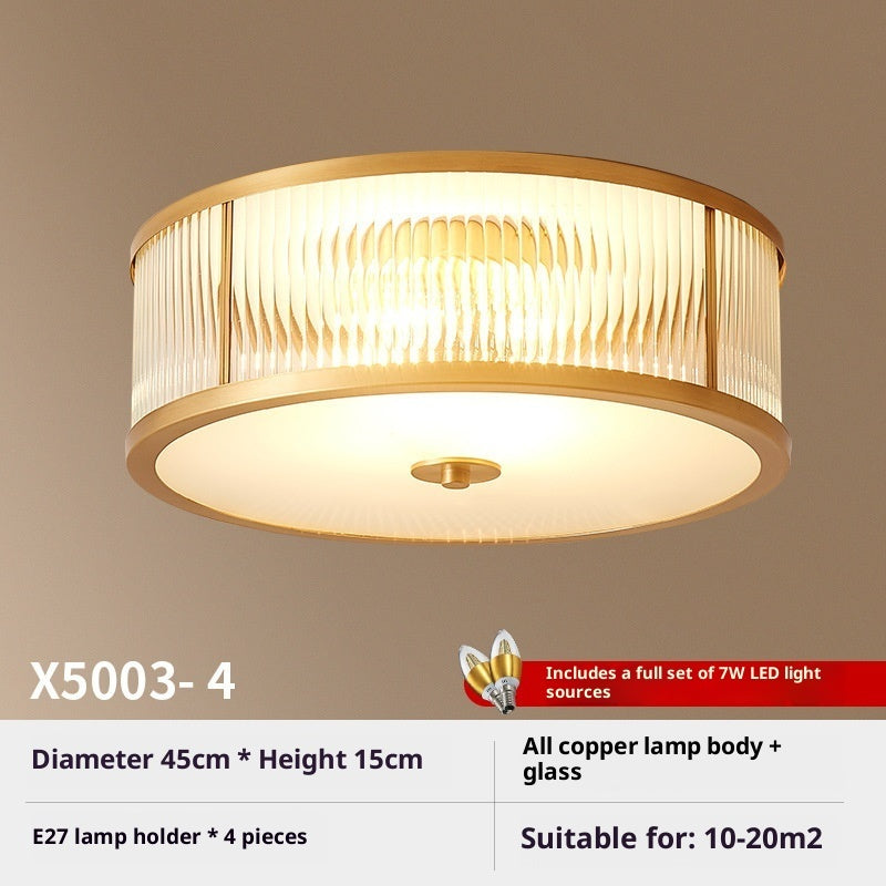 All Copper American Simple Led Ceiling Lamp Modern - globaltradeleader