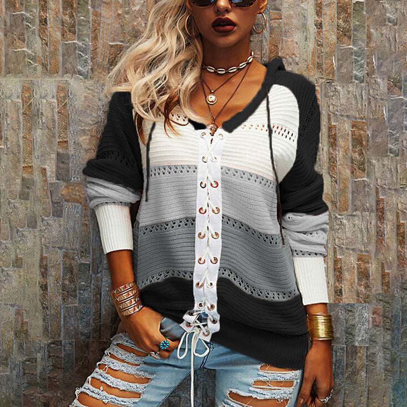 European And American Long-sleeved Contrast Stitching Women's Jacket - globaltradeleader