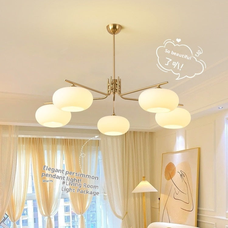 Simple Modern Bedroom Light Cream Style Persimmon Chandelier - globaltradeleader