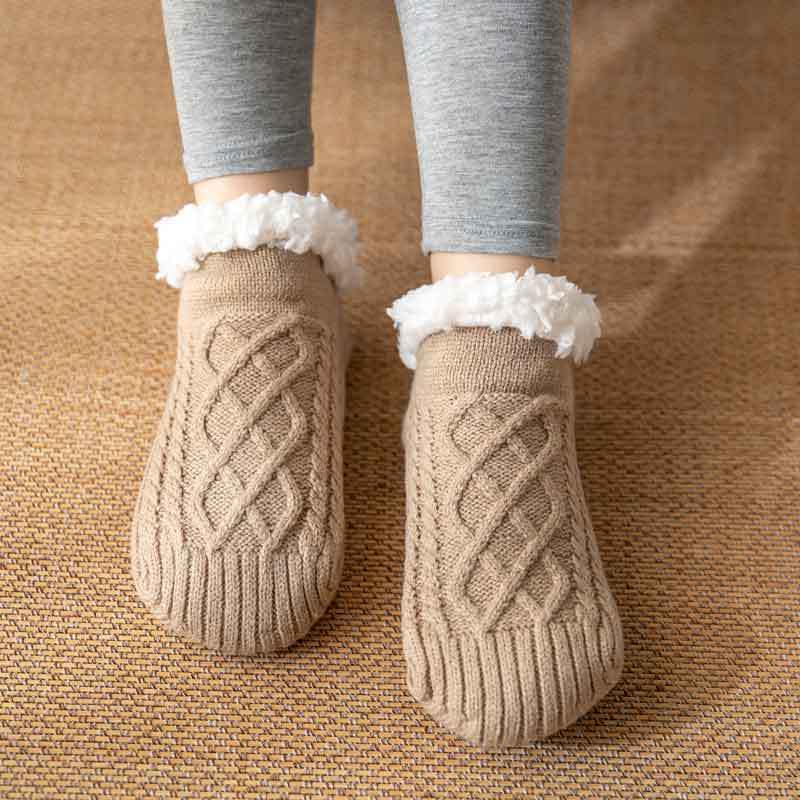 Winter Knitted Plush Floor Socks Home Warm Non-slip Carpet Socks Women - globaltradeleader