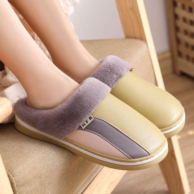 Waterproof Slippers Plush Winter Shoes Home Non-slip Bedroom Slippers Women - globaltradeleader