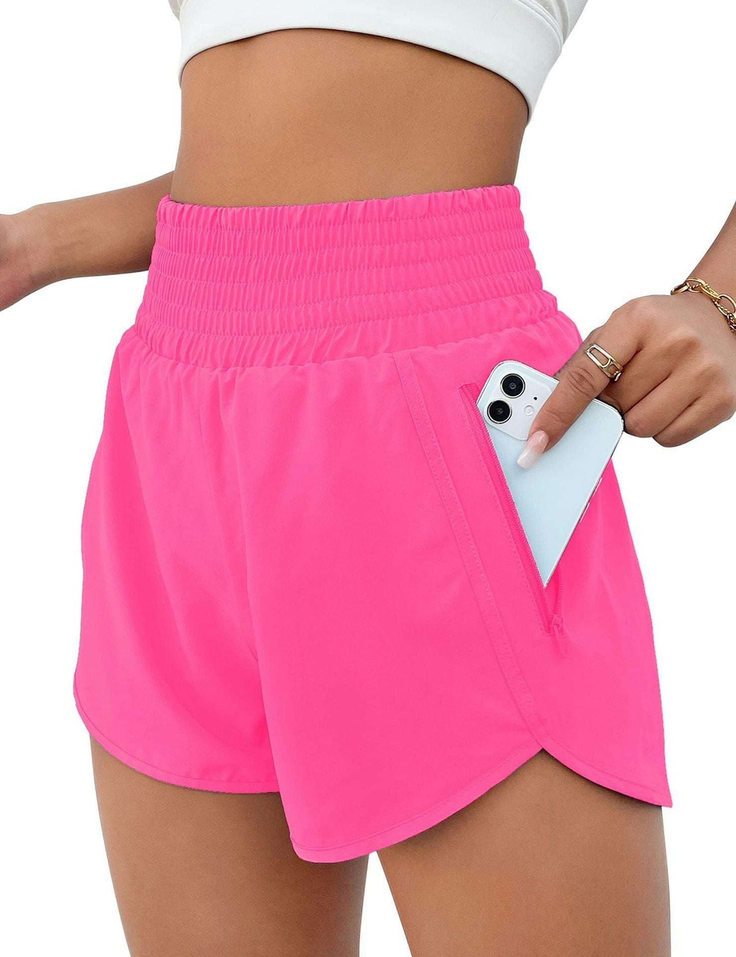 Women's Fashion High Top Sports Running Yoga Short Belt Lining - globaltradeleader