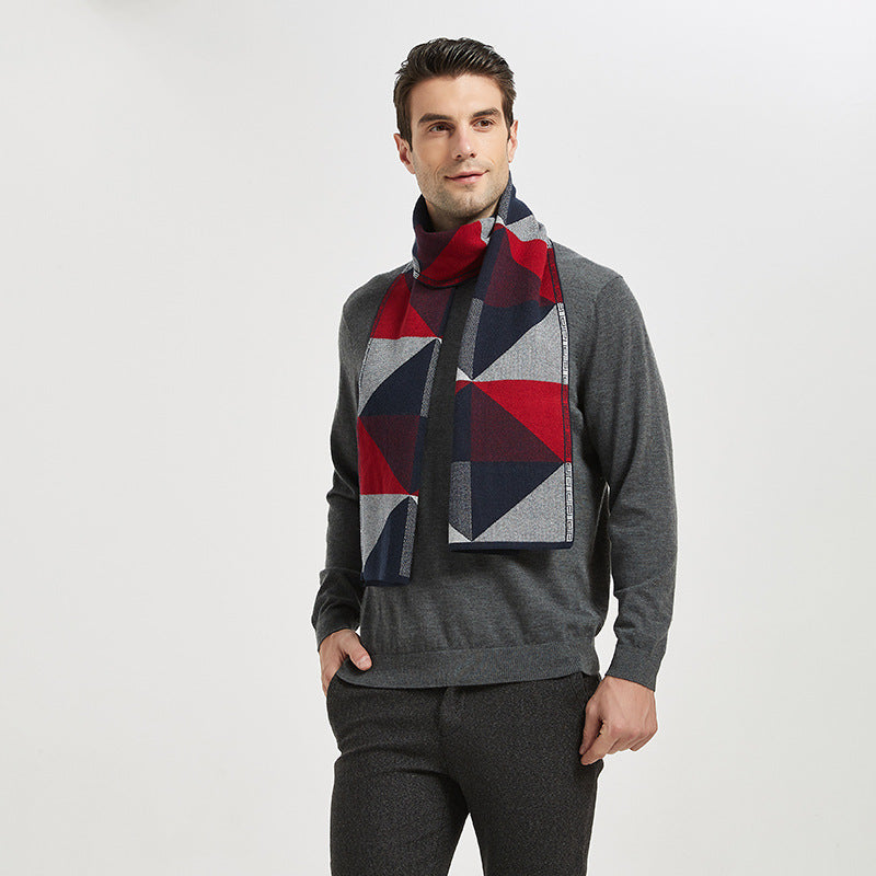 Spring-autumn-winter Knitted Scarf Men Dongdaemun Korean Youth Art