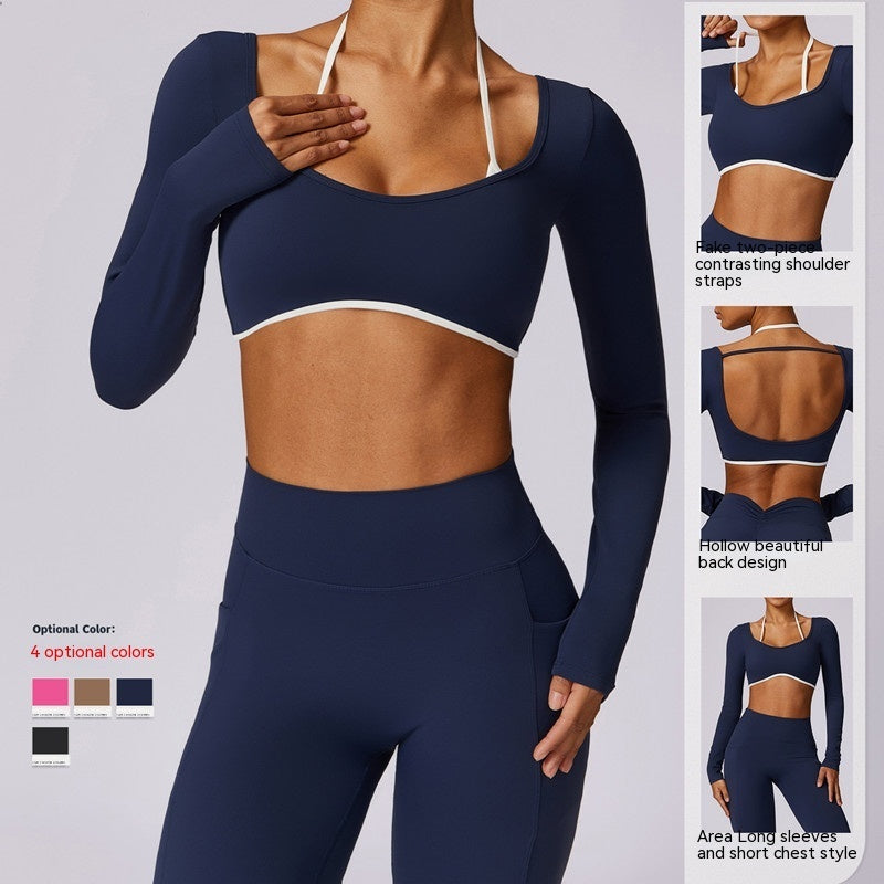 Quick-drying Beauty Back Yoga Clothing Top Long Sleeve Running Exercise T-shirt Long Sleeve Workout Clothes - globaltradeleader