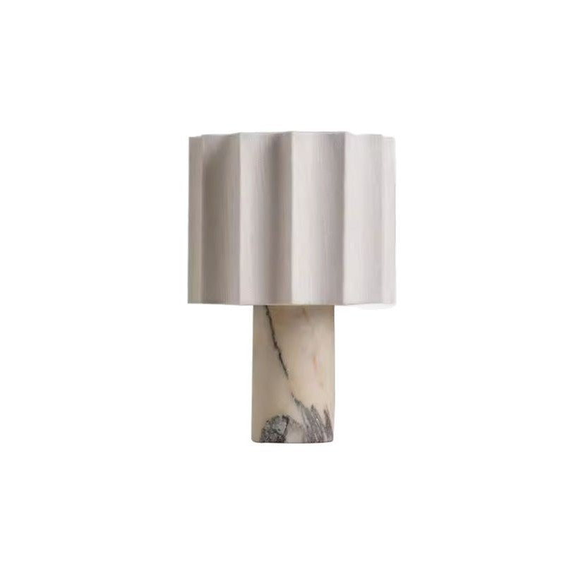 Modern Minimalist Marble Creative Pleated Cloth Cover Decorative Table Lamp - globaltradeleader