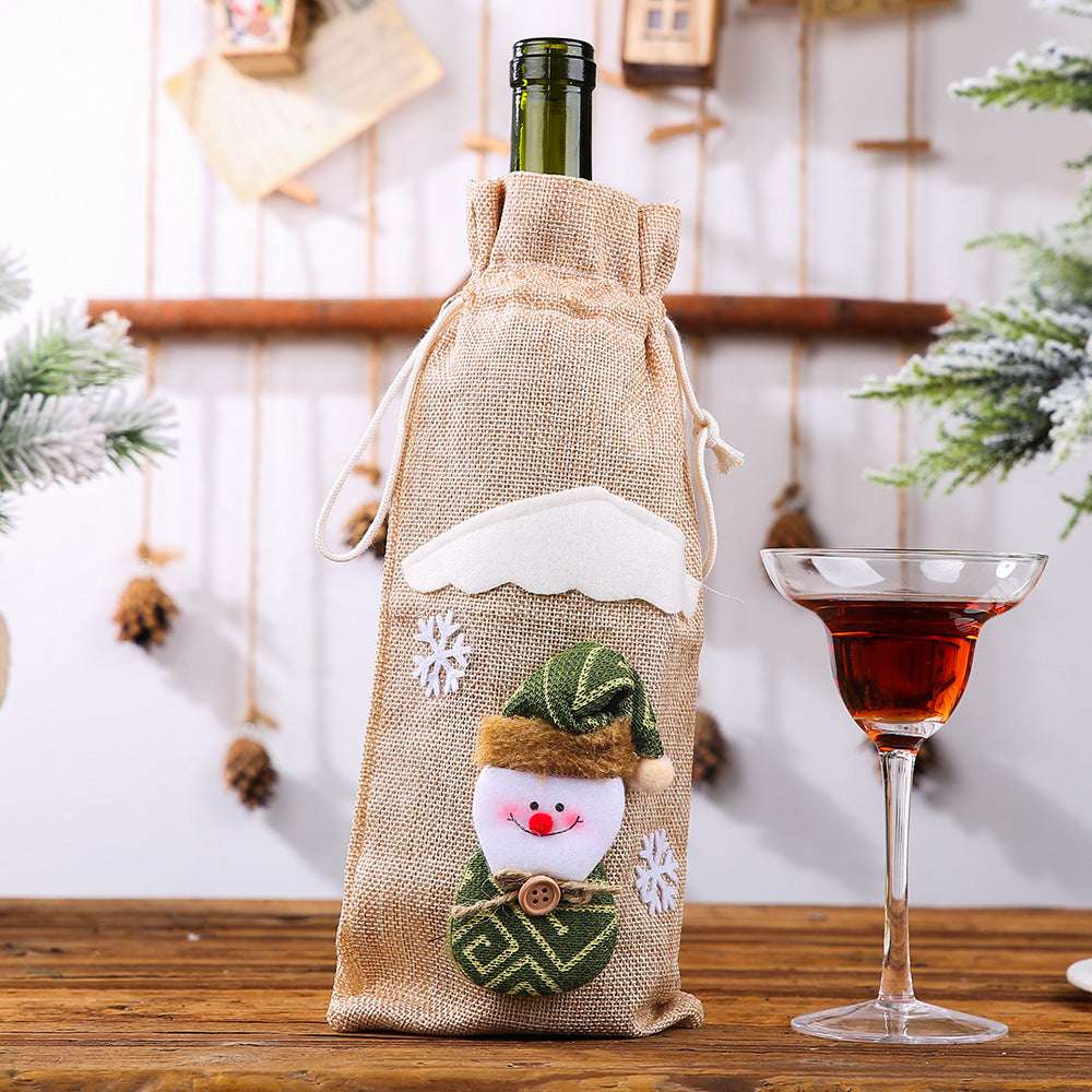 Christmas Wine Bottle Dust Cover Bag Table Decoration Home Decoration