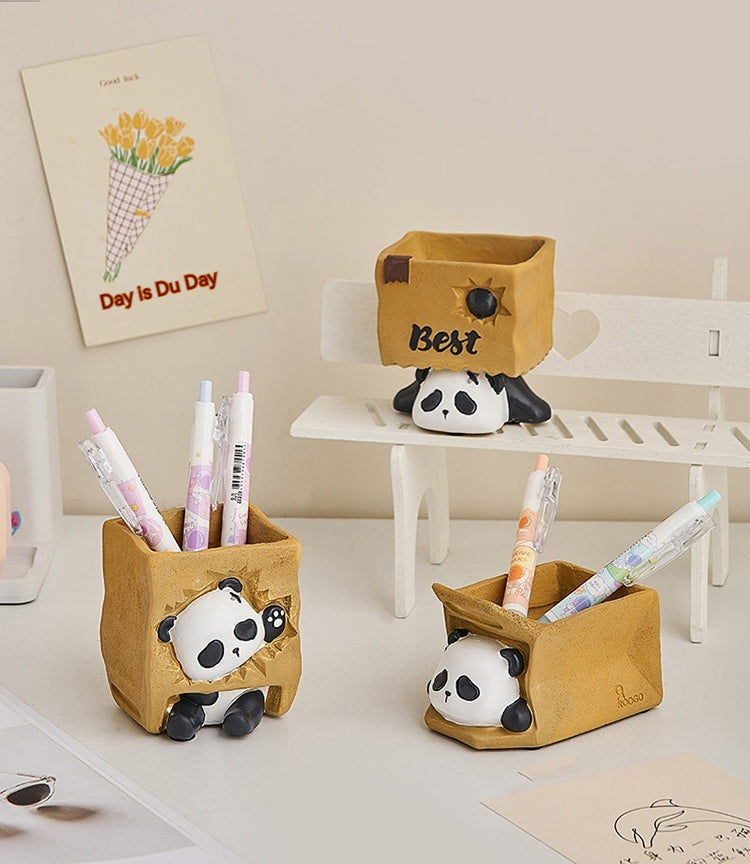 Cute Panda Pen Holder Creative Office Desk Ornaments Decoration Supplies Storage Box - globaltradeleader