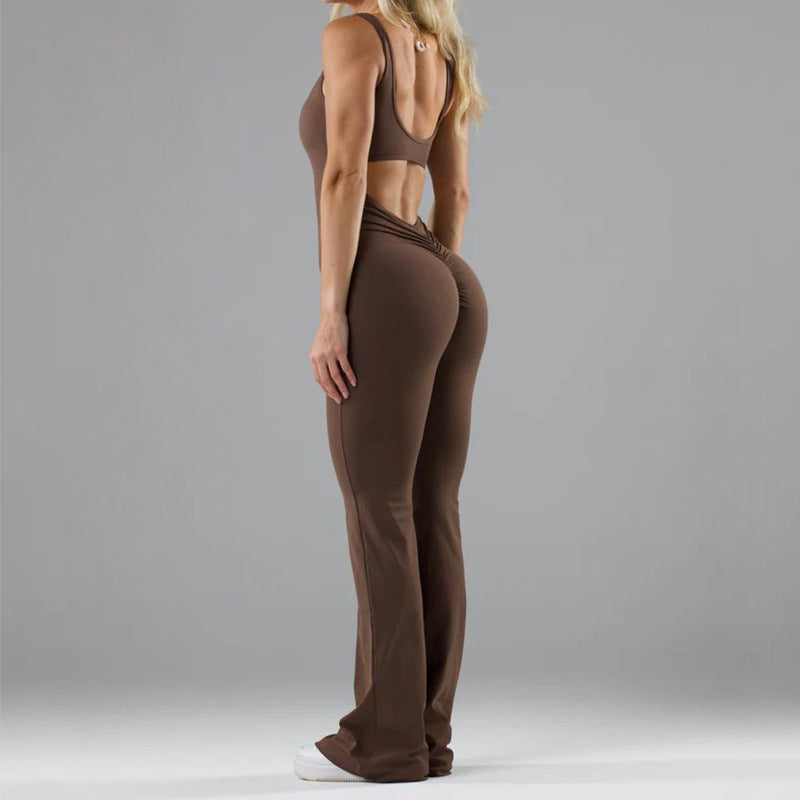 Tight Yoga Bodysuit Casual Hollow Seamless Womens Clothing - globaltradeleader