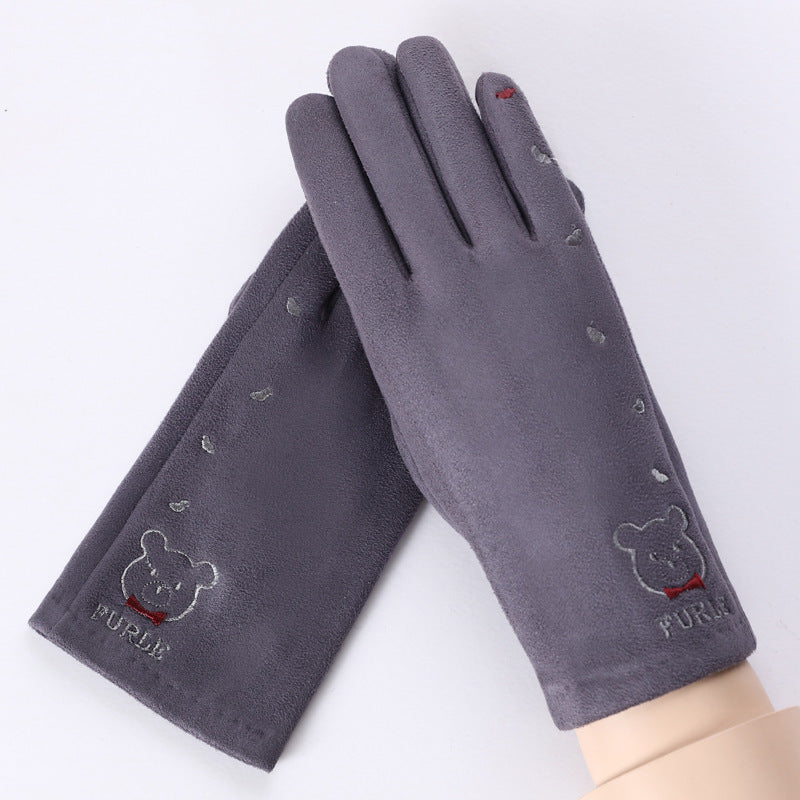 Thermal Gloves N915 Women's Winter Suede Double-layer Velvet Thickened - globaltradeleader