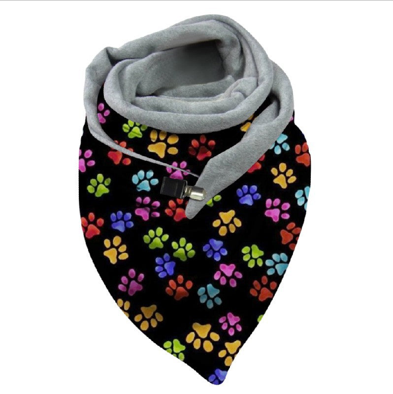 Versatile Thickened Simple Warm Shawl Fashionable Printed Scarf