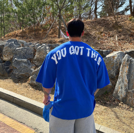 Sports Fitness Short Sleeve Men's Training Loose Casual Letter Jacket - globaltradeleader