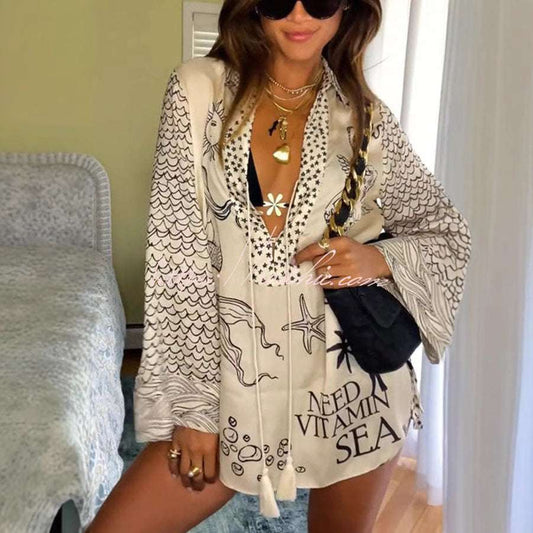Women's Shirt Shorts Loose Printing Suit - globaltradeleader