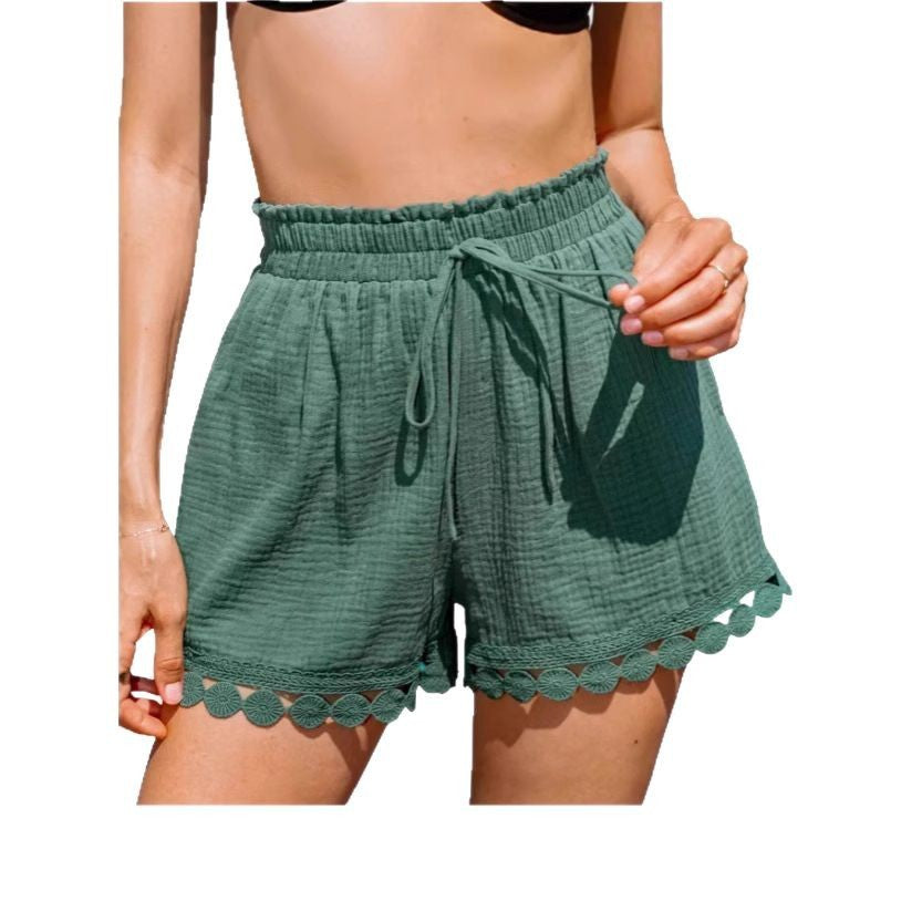 Women's Fashion Lace Beach Casual Loose Lace-up Shorts - globaltradeleader