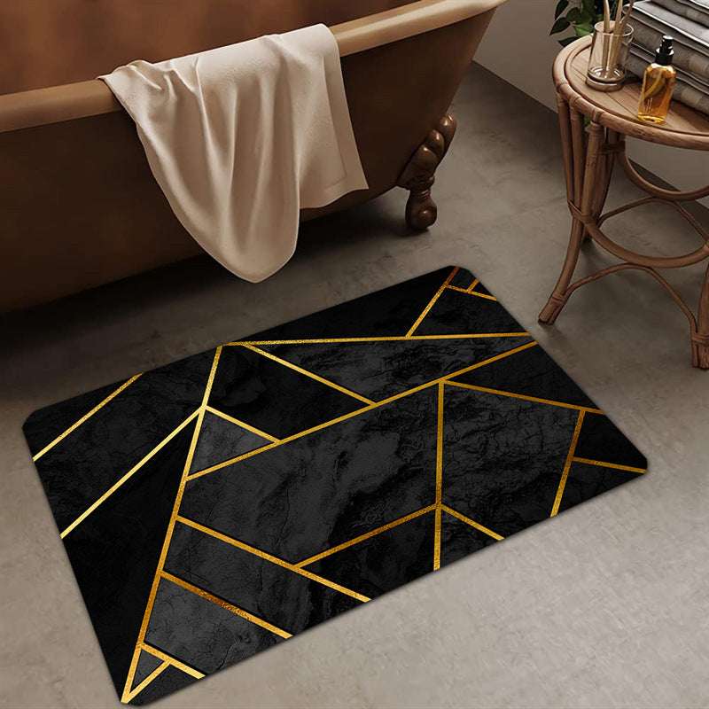 Nordic Light Luxury Marbling Diatom Ooze Absorbent Non-slip Floor Mat Toilet Door Quick-drying Feet - globaltradeleader