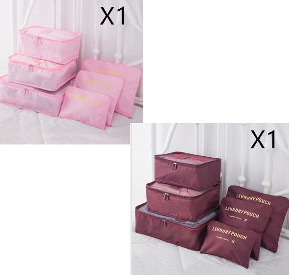 6 PCS Travel Storage Bag Set for Clothes Tidy Organizer