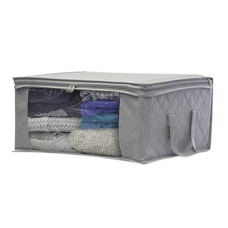 3-Ply Non-woven Fabric Foldable Storage Bag For Quilt And Pillow 49x36x21cm