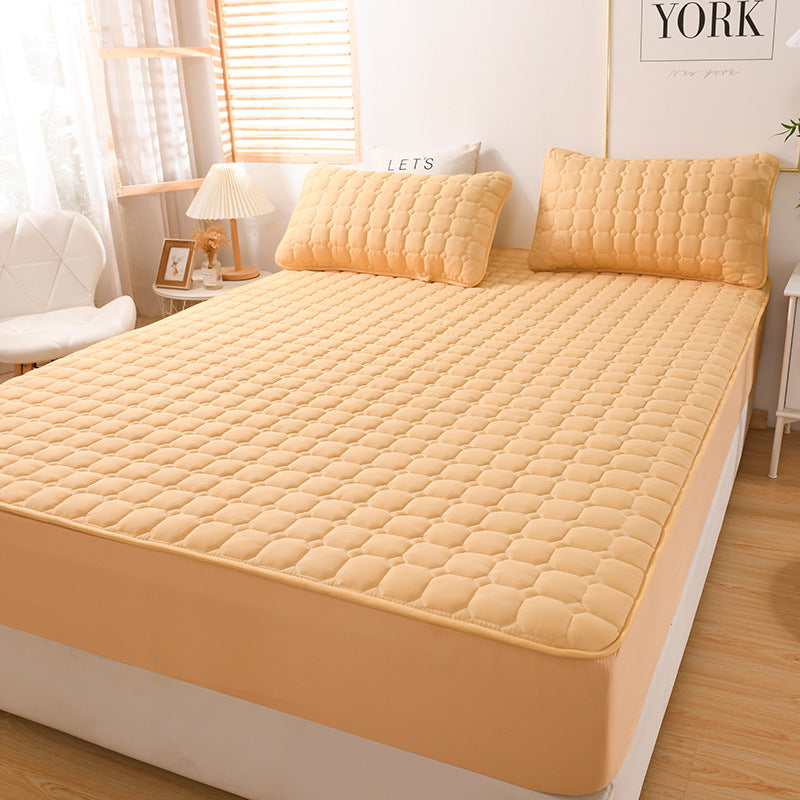 3-piece Set Of Breathable And Thickened Solid Color Brushed Quilted Mattress