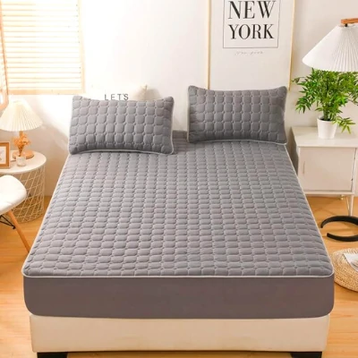 3-piece Set Of Breathable And Thickened Solid Color Brushed Quilted Mattress