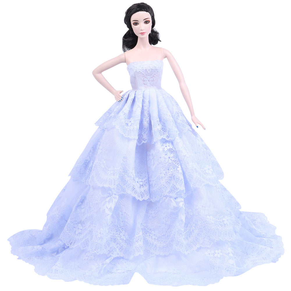 30 Cm High-end Melaleuca Wedding Dress Dress Up Doll Clothes Fashion