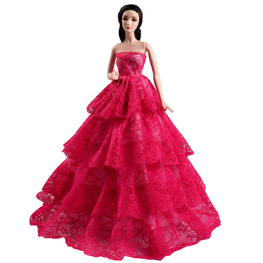 30 Cm High-end Melaleuca Wedding Dress Dress Up Doll Clothes Fashion