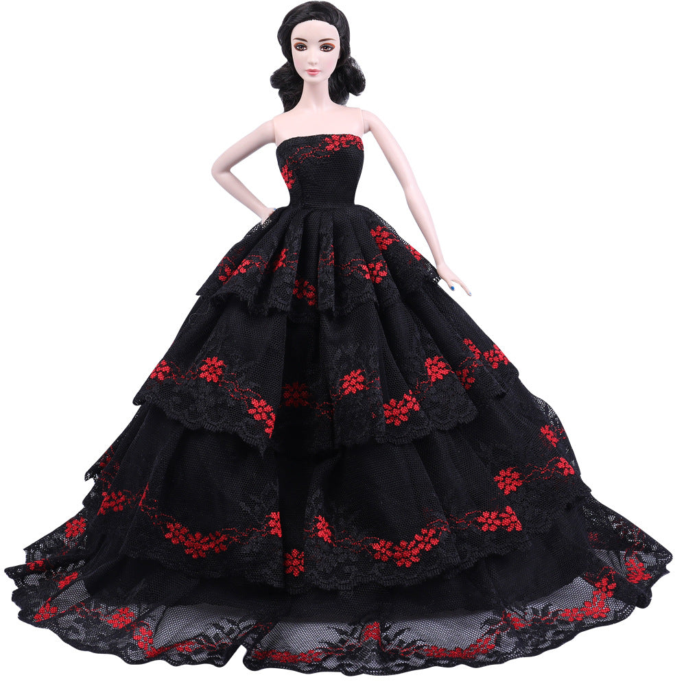 30 Cm High-end Melaleuca Wedding Dress Dress Up Doll Clothes Fashion