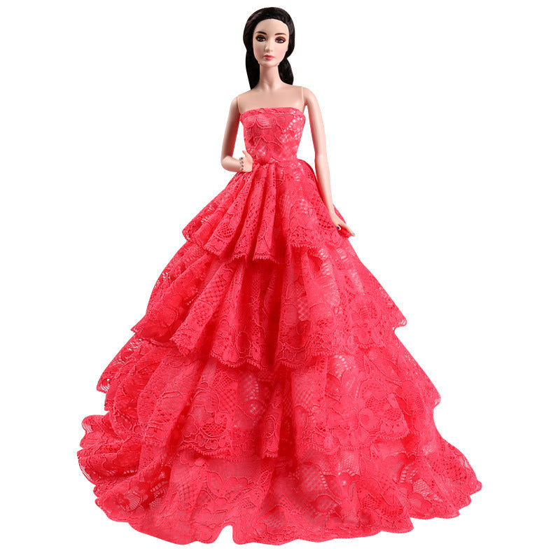 30 Cm High-end Melaleuca Wedding Dress Dress Up Doll Clothes Fashion