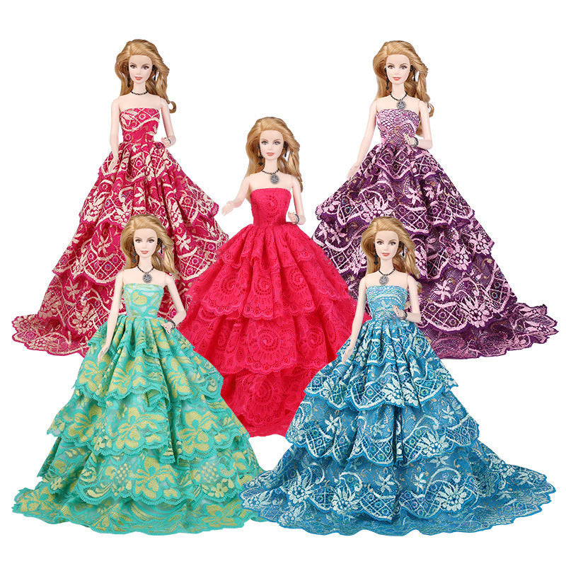 30 Cm High-end Melaleuca Wedding Dress Dress Up Doll Clothes Fashion