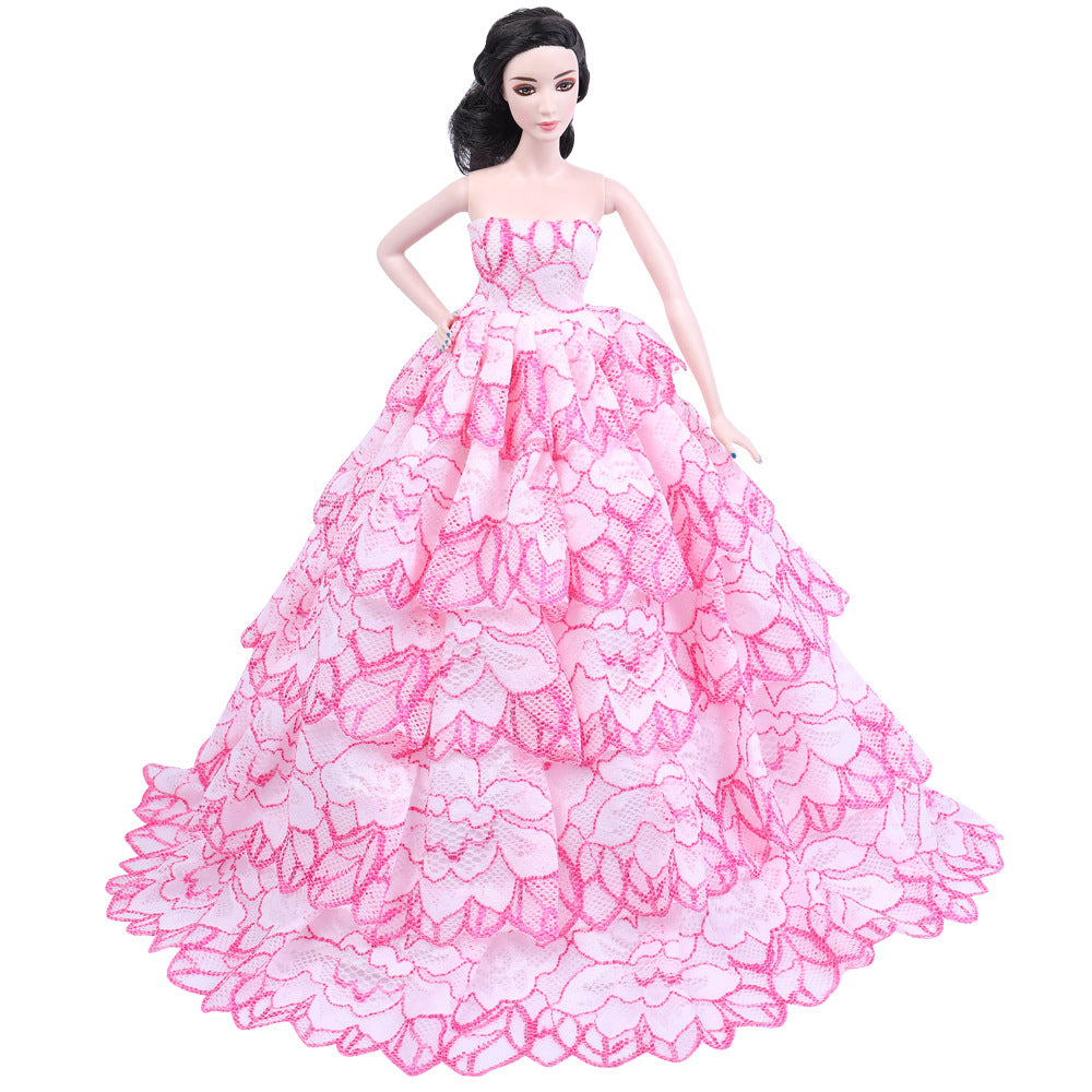 30 Cm High-end Melaleuca Wedding Dress Dress Up Doll Clothes Fashion