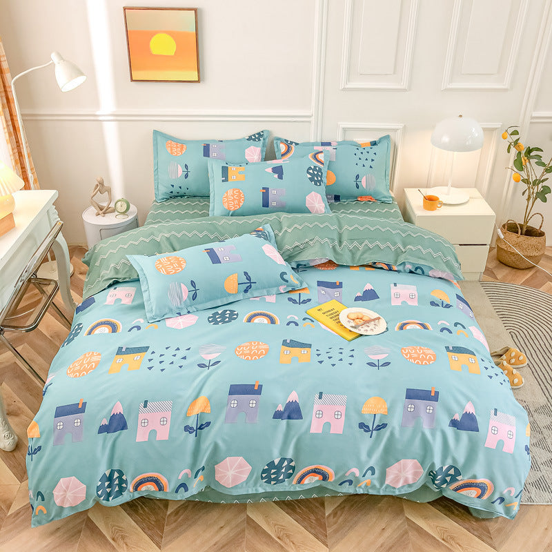 Cashmere Four-piece Brushed Quilt Cover Sheets - globaltradeleader