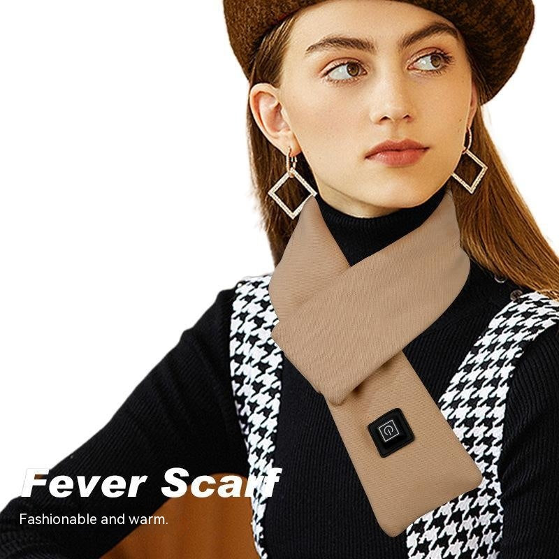 Polyester Smart Heating Scarf Charging Winter Men And Women