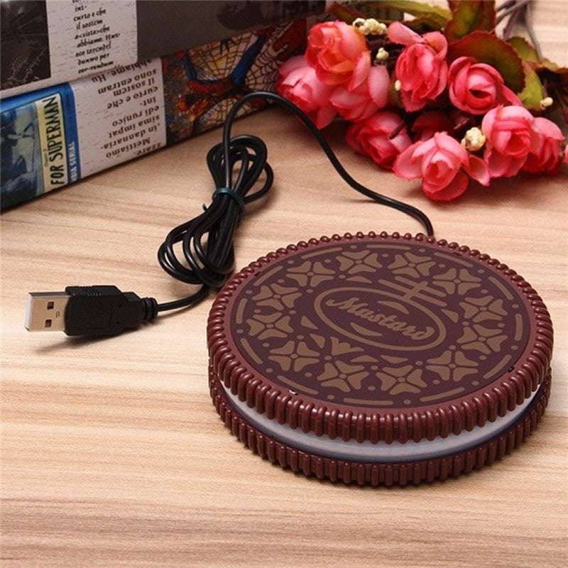 Portable Cookie Shape Cup Mat USB Power Supply Cable Heater Mat Drinks Warmer Tiny Mug Drink Coaster Vacuum Cup Pad 2021 New - globaltradeleader