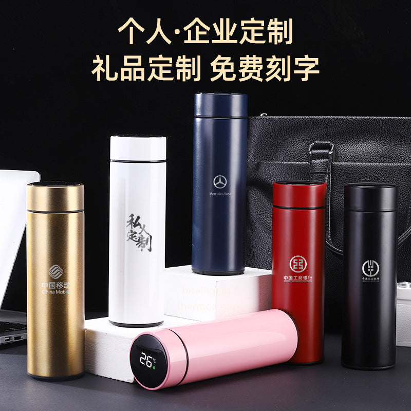 304 Stainless Steel Business Thermos Cup Temperature Cup Intelligent Temperature Thermos Cup Creative Vacuum Straight Body Cup Gift Cup