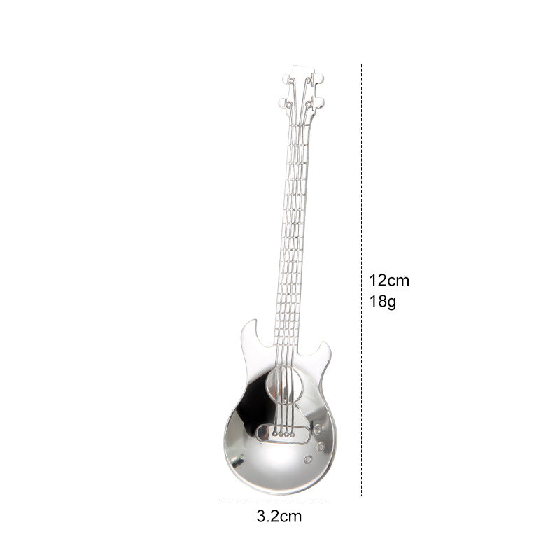 304 Stainless Steel Creative Guitar Spoon Bass Spoon Coffee Spoon Stirring Spoon Ice Bar Music Bar Spoon Gift Spoon