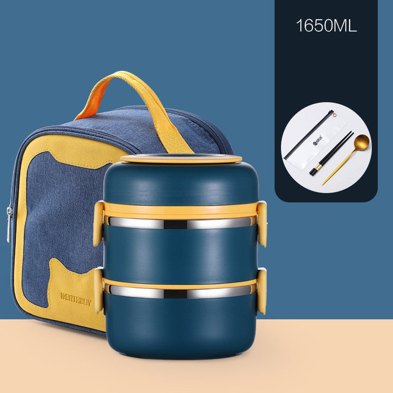 304 Stainless Steel Insulated Barrel Multi-layer Lunch Box