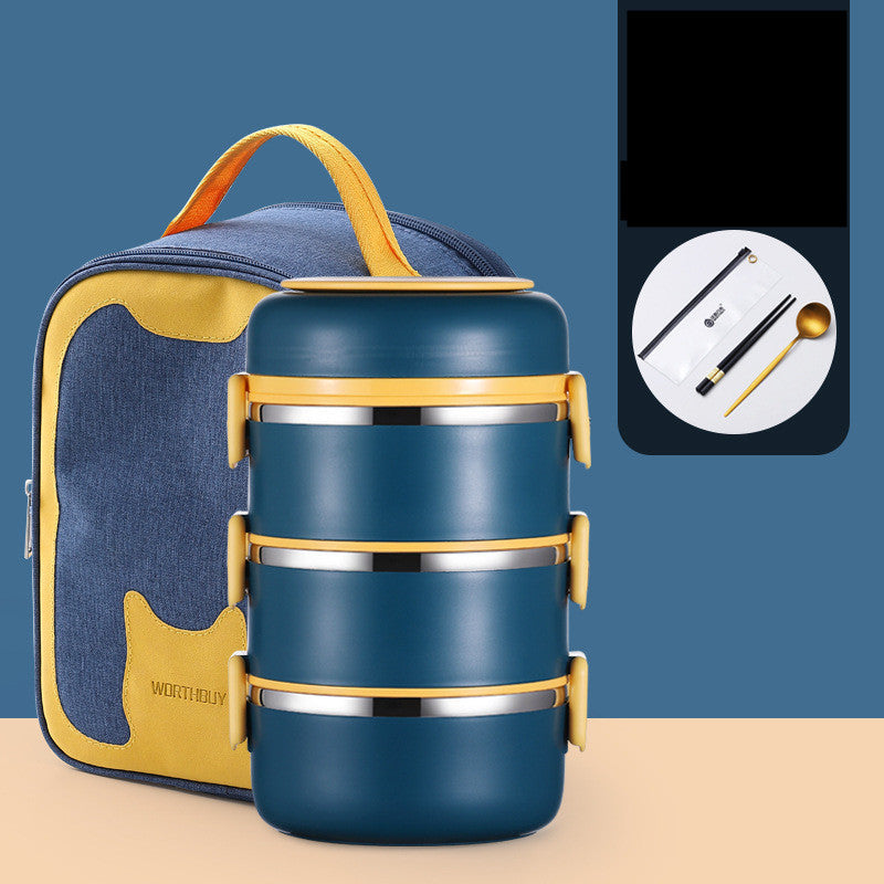 304 Stainless Steel Insulated Barrel Multi-layer Lunch Box