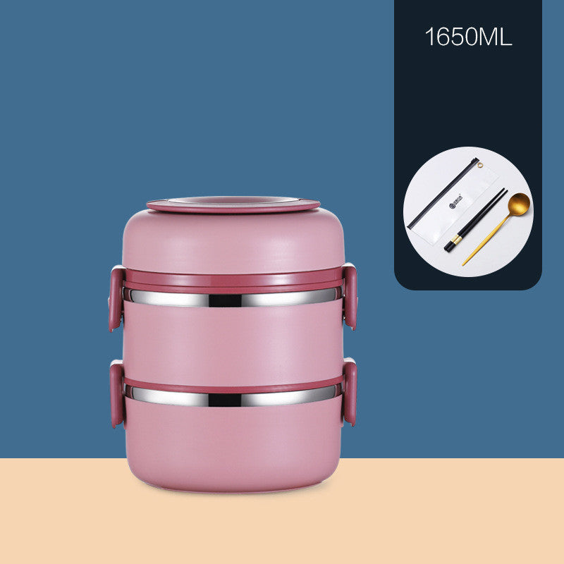 304 Stainless Steel Insulated Barrel Multi-layer Lunch Box