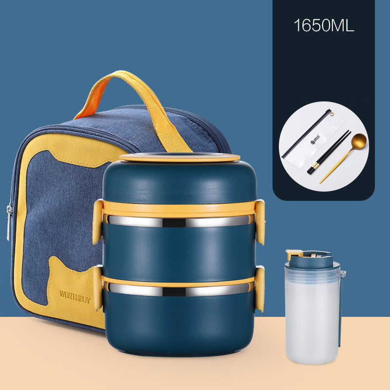 304 Stainless Steel Insulated Barrel Multi-layer Lunch Box