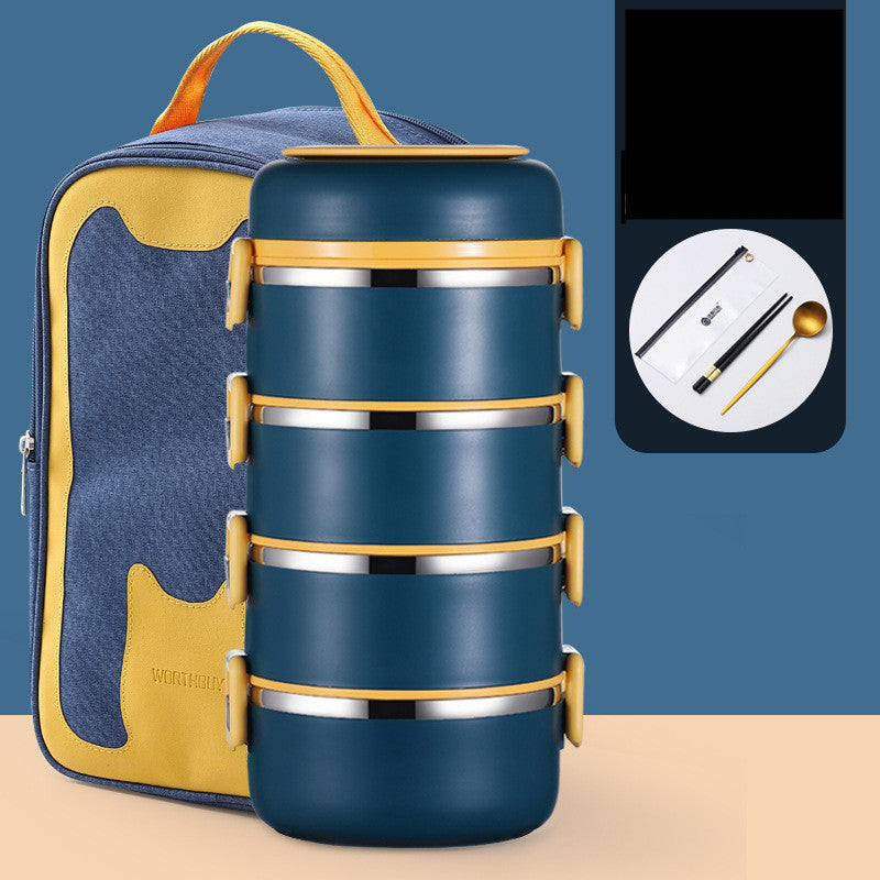 304 Stainless Steel Insulated Barrel Multi-layer Lunch Box