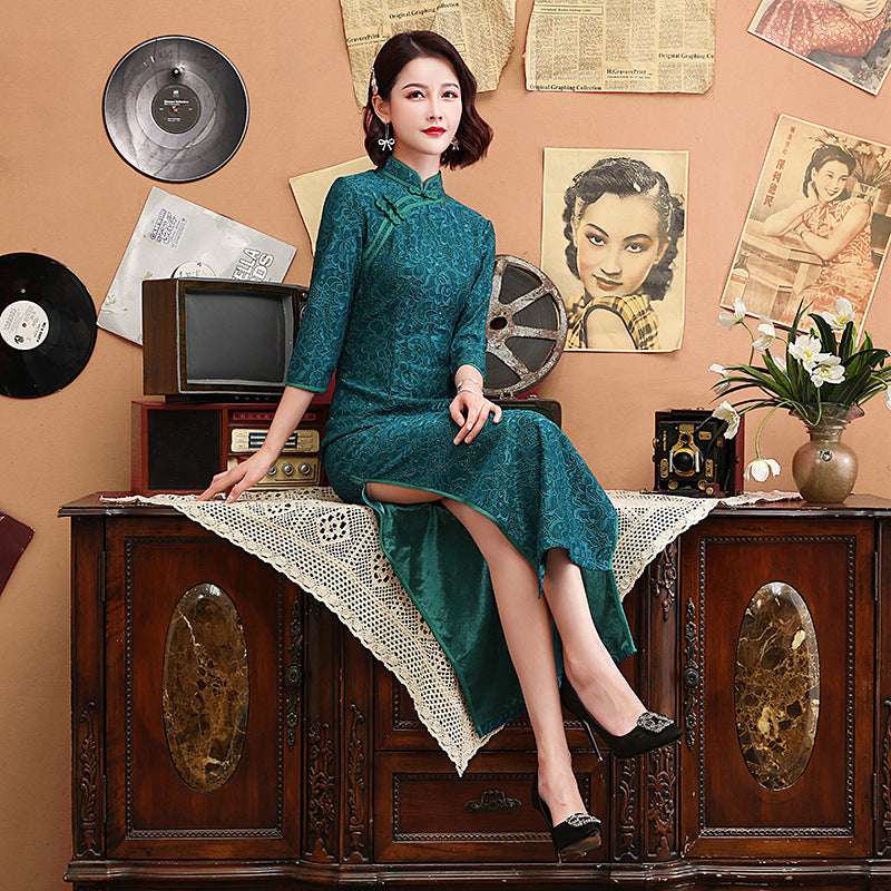 Everyday long cheongsam dress