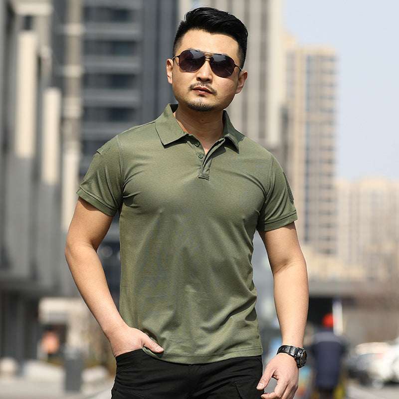 Men's Sports Loose Summer Outdoor Lapel Quick-drying T-shirt - globaltradeleader