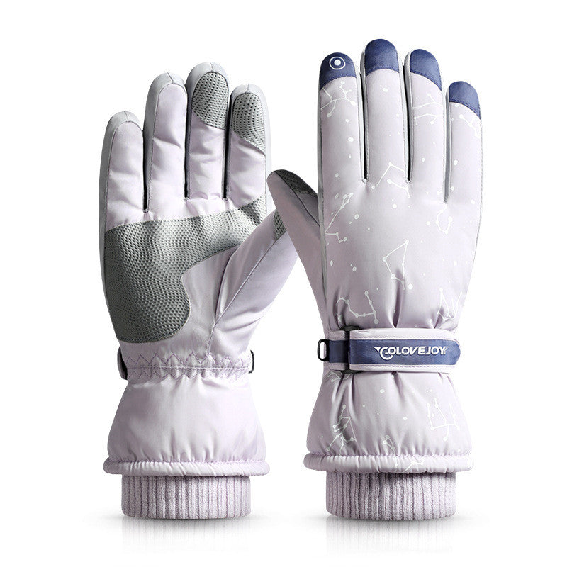 Cycling Three-layer Velvet-filled Cotton-filled Warm Gloves